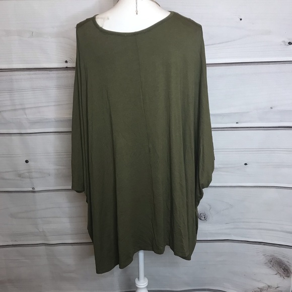 Cherish Olive Green Poncho - Picture 2 of 3